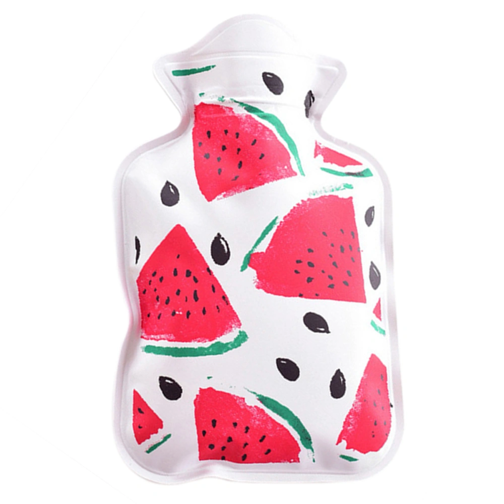 Mini Thick Water Injection Hot Water Bottle Cartoon PVC Hot Water Bag (Watermelon)