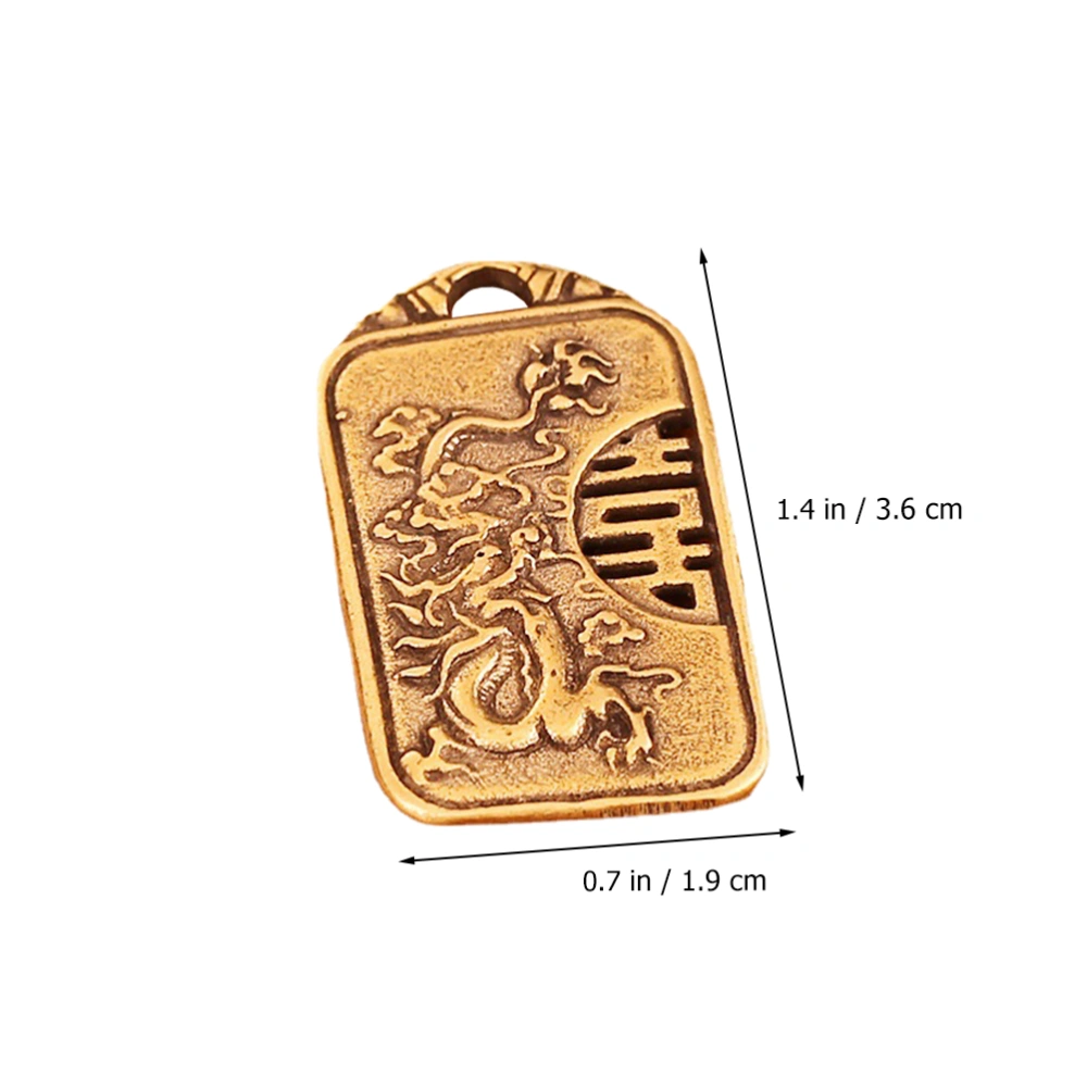 3pcs Chinese Dragon Key Chain Pendants Multi-use Phoenix Hanging Decors Brass Pendants