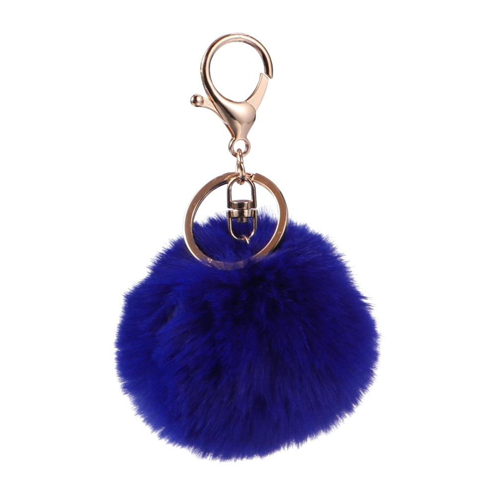 1PC 8cm Imitation Rabbit Fur Ball Lovelty Charm Key Chain Pendant for Car Key Ring Purse Bag Decor (Royalblue)