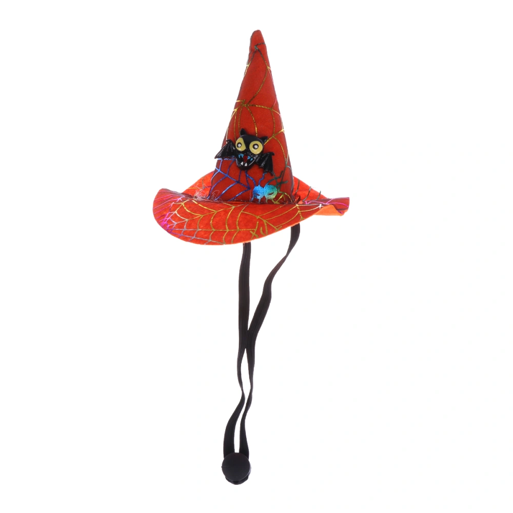 Cat Halloween Christmas Witch Hat Spider Web Pumpkin Design Funny Dogs Party Cosplay Decor for Pet Puppy Kitty (Bat)