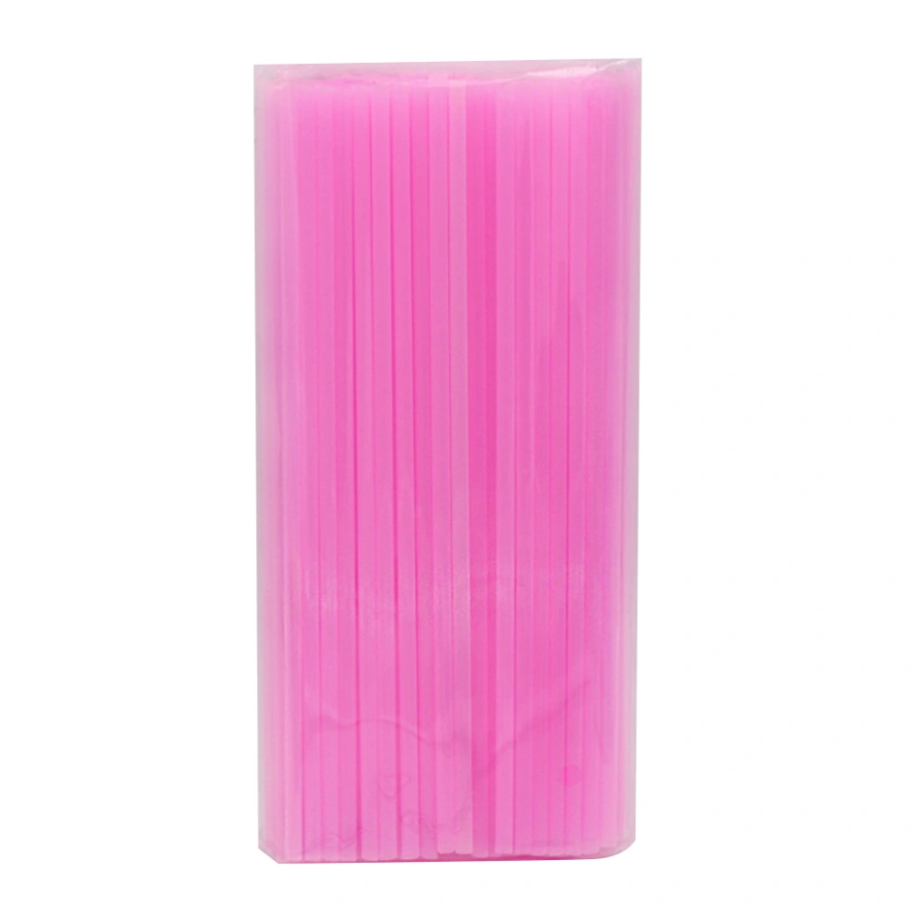 200 Pcs Plastic Straws Disposable Flat Mouth and Straight Drinking Straws Smoothie Drink Straws for Wedding Birthday Party Favors- 26x0.6 cm (Pink)