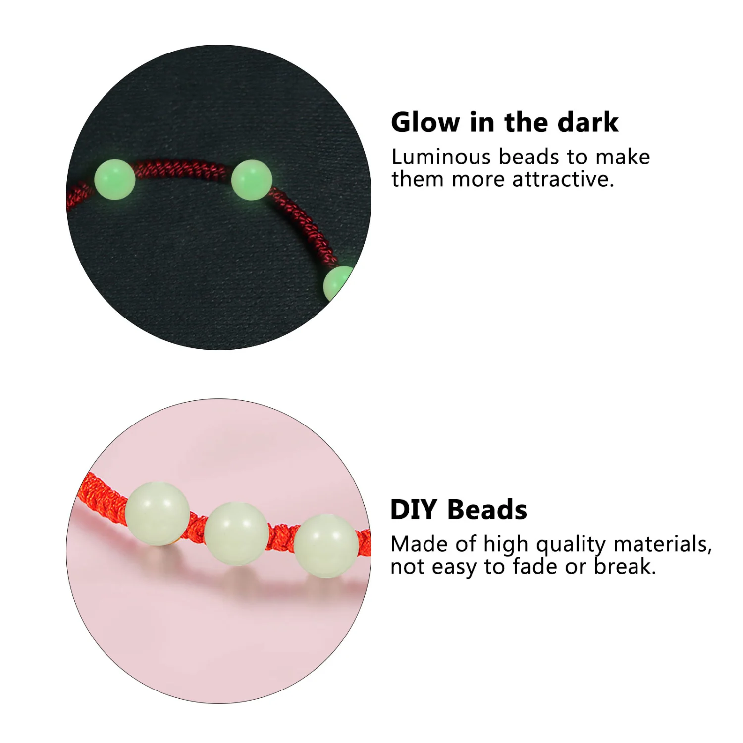 2 Packs of 200pcs Night Luminous Beads Jewelry Accessories Bead DIY Beads