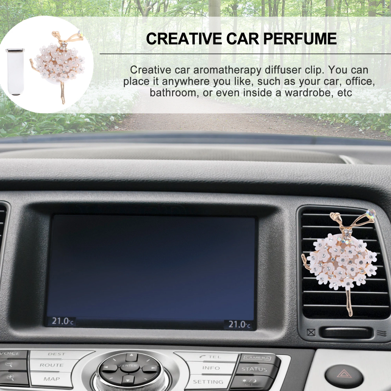 1Pc Ballerina Girl Car Air Freshener Car Perfume Diffuser Clip Car Decoration