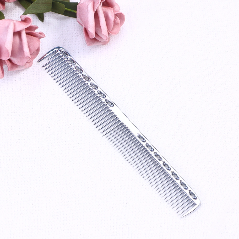 Anti-static Aluminium Hairdressing Styling Combs Tooth Hair Combs for Women Hair Care Tools(Short Silver)