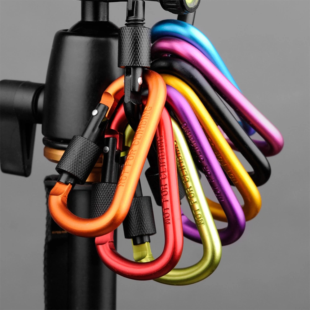 1 Pc Locking Carabiner Premium Aluminum Alloy D-ring Carabiners Clip Hook with Lock Multifunctional Keychain Quick Clip Backpack Clasp (Random Color)