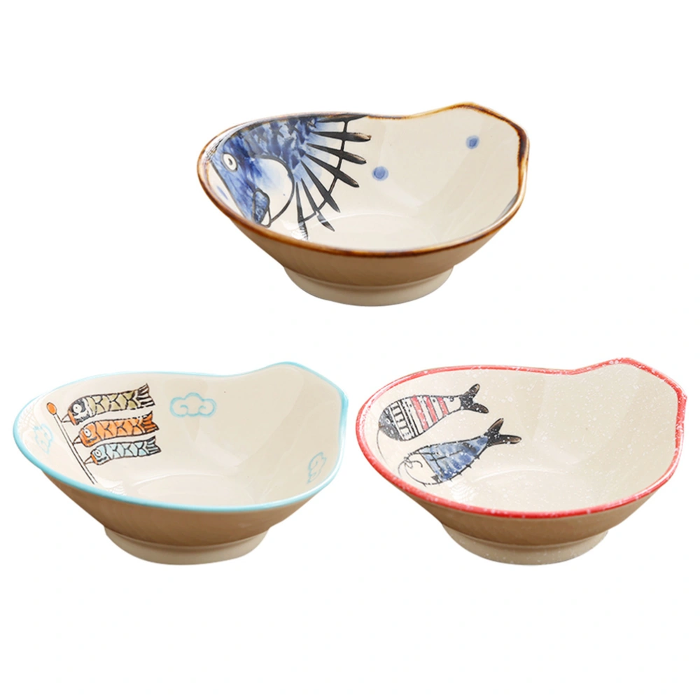 3pcs Mini Bowls Vintage Kimchi Bowls Ceramic Seasoning Bowls Sauce Bowls