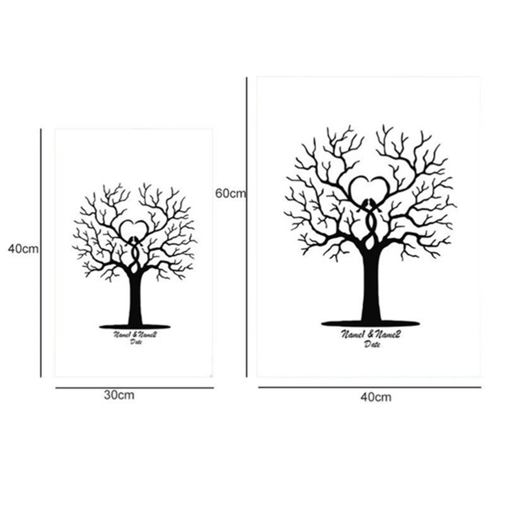 40 x 60cm Creative Fingerprints Signing Canvas Guest Sign-in Tree Fingerprint Keepsake Fingerprint Signing Painting for Birthday Wedding Party (As Shown)