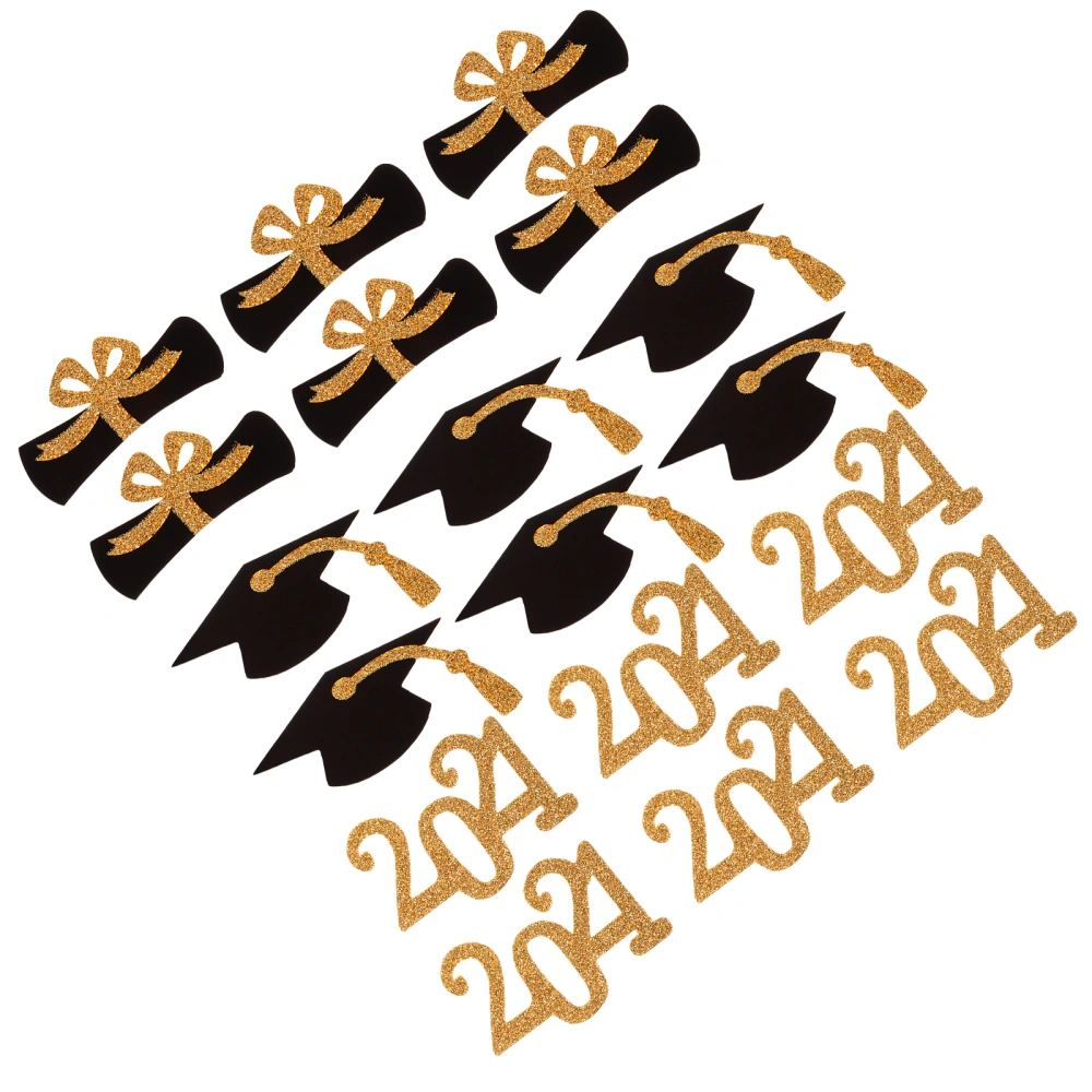 48pcs 2021 Graduation Trencher Creative Cake Toppers Cake Picks Cake Decors