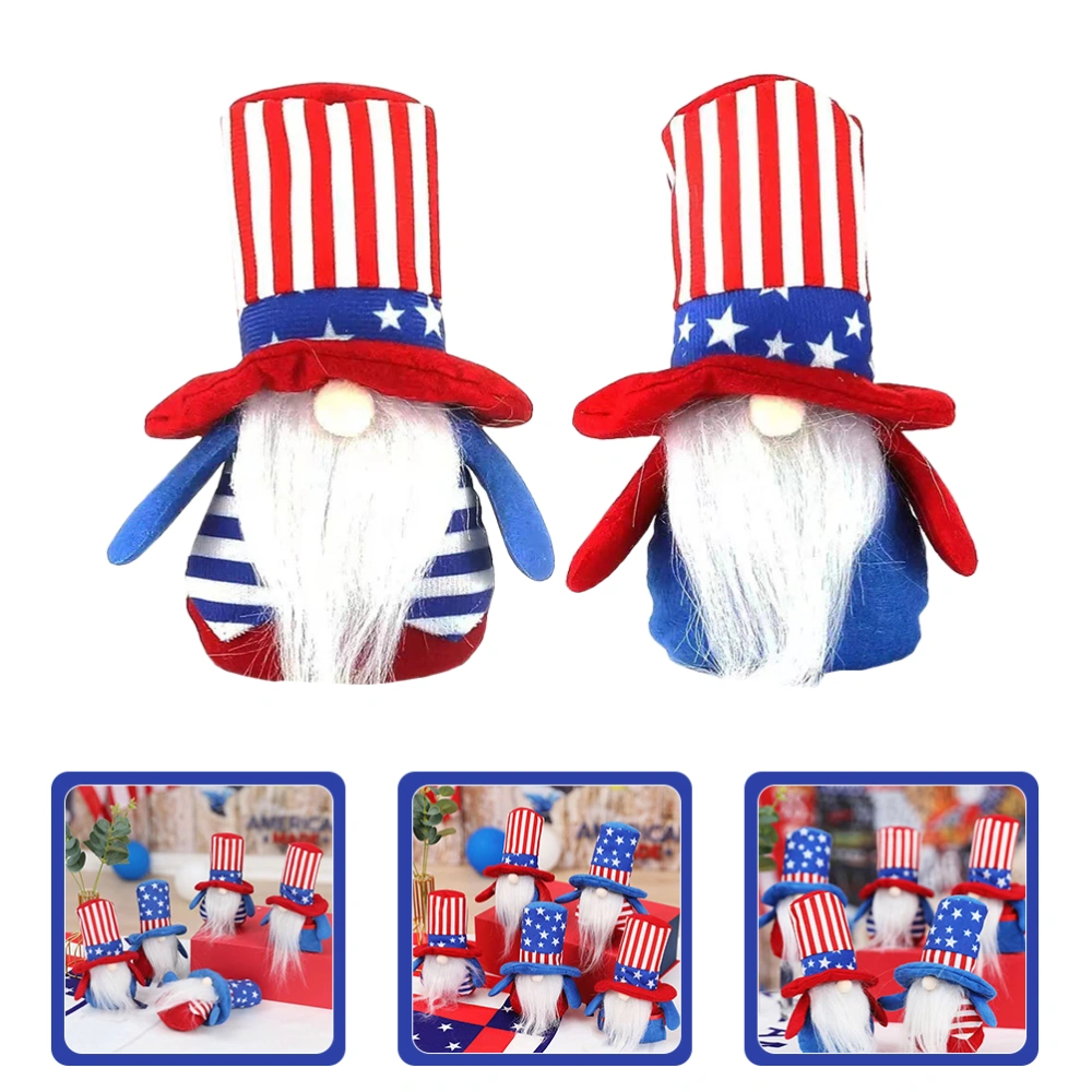 2Pcs Patriotic Gnome Ornament United State Independence Day Gnome Decorations