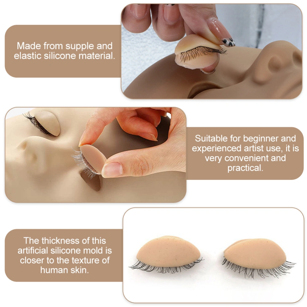 4Pairs Eyelashes Practice Mold Creative Eyelash Extension Mold Training Tool