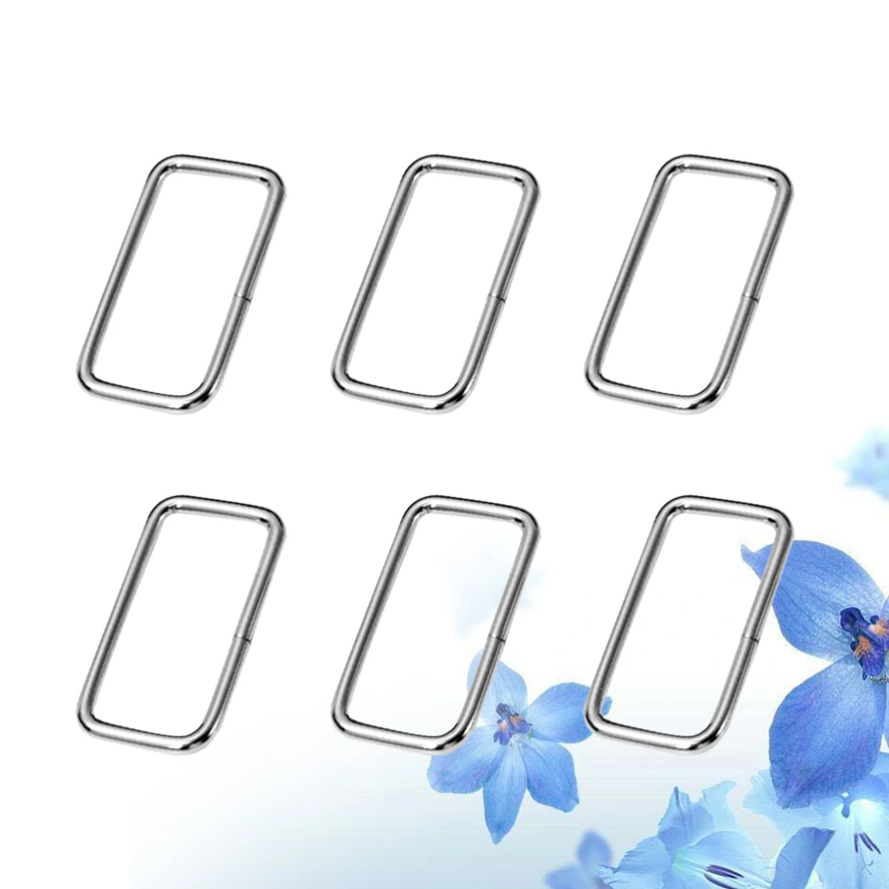 100pcs Metal Buckle Ring Zinc Alloy Strap Keeper for Shoes Belts Bags Strap (Silver)