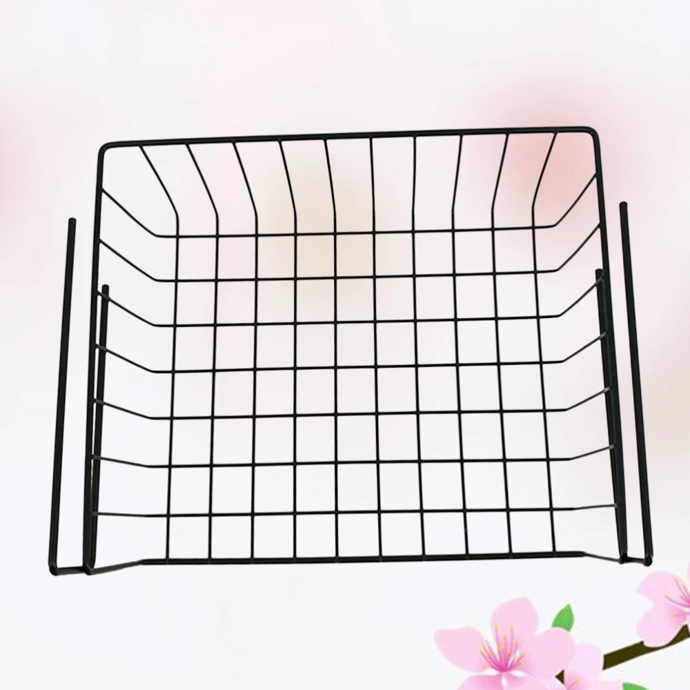 Stainless Steel Desktop Storage Rack Hanging Under Shelf Storage Iron Mesh Basket Cupboard Cabinet Door Organizer Rack Closet Holders Storage Basket (Small Size)