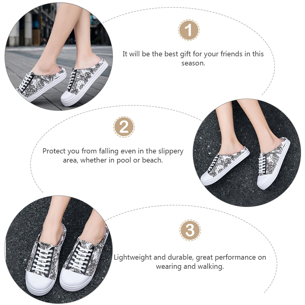 1 Pair of Comfortable Beach Slippers for Women Hollowed-out Beach Shoes