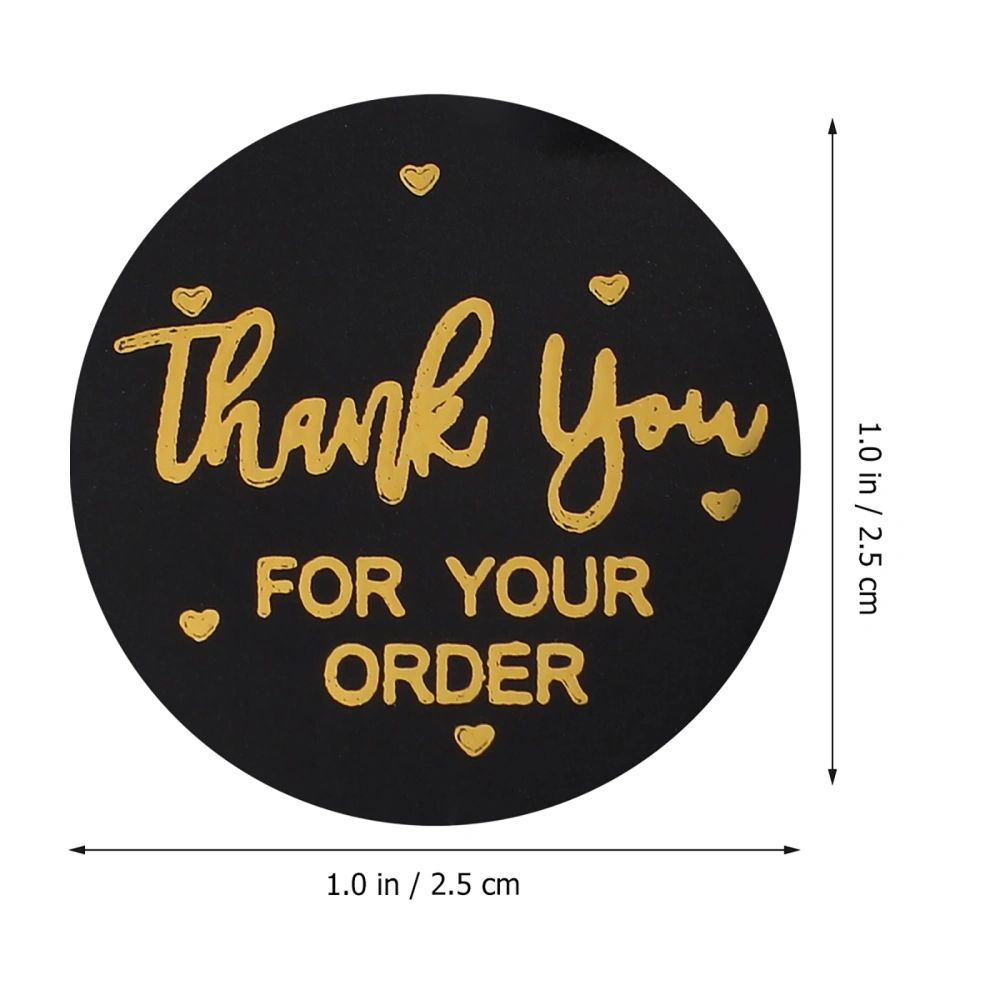 2 Rolls Thank You Sticker Decorative Label Gift Wrapping Decal Sealing Decal