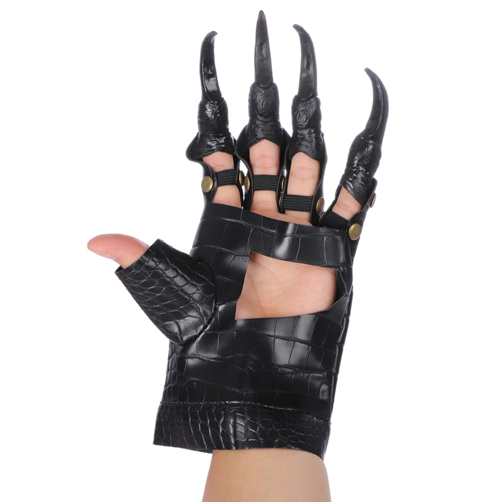 1 Pair Halloween Claw Design Gloves Terror Party Props Gloves Cosplay Props Prank for Decoration