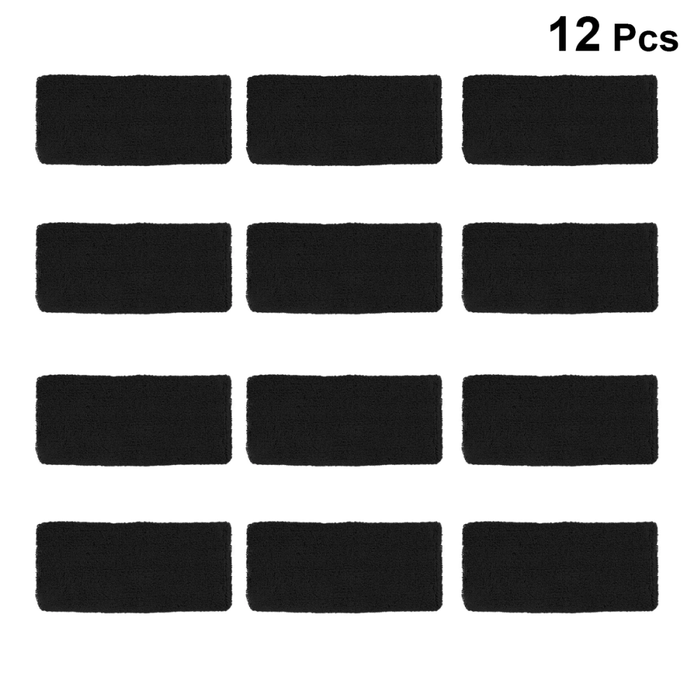 12Pcs 15cm Colour Matching Compression Wristband Protective Wrist Cuff Basketball Training Wrist Brace Breathable Wrist Support(Black)