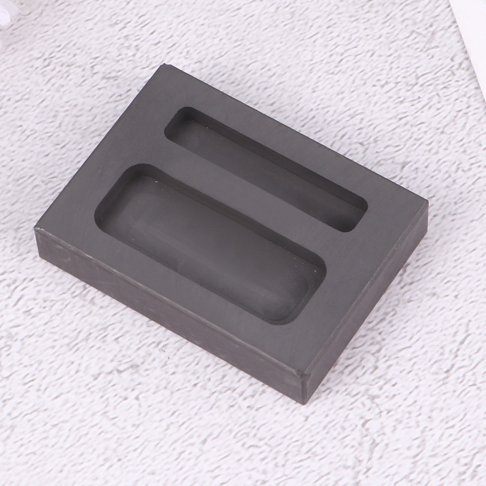 2 Slots Graphite Ingot Mold Melting Casting Mould for Gold Silver Non-ferrous Metal Craft (Black)