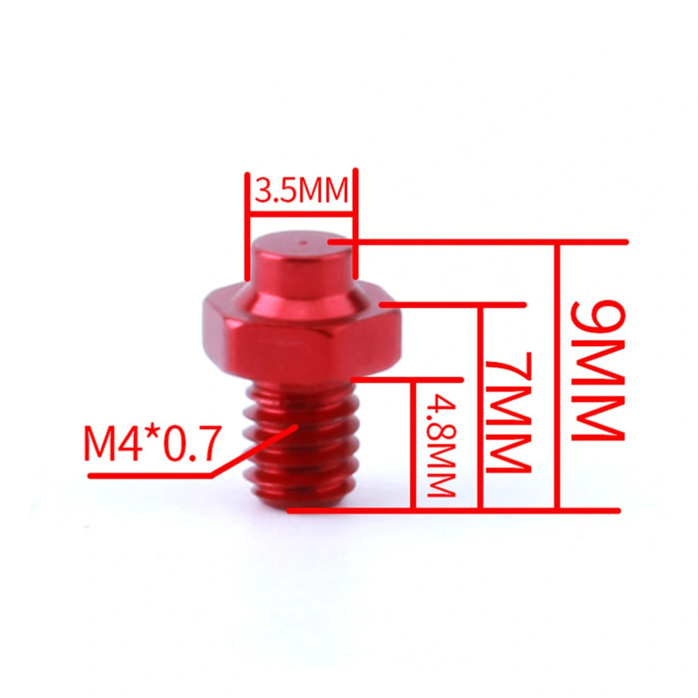 10PCS Aluminum Alloy Fittings Anti Skid Nails For Pedals Of Mountain Highway Fixed Gear Bicycle(Red)