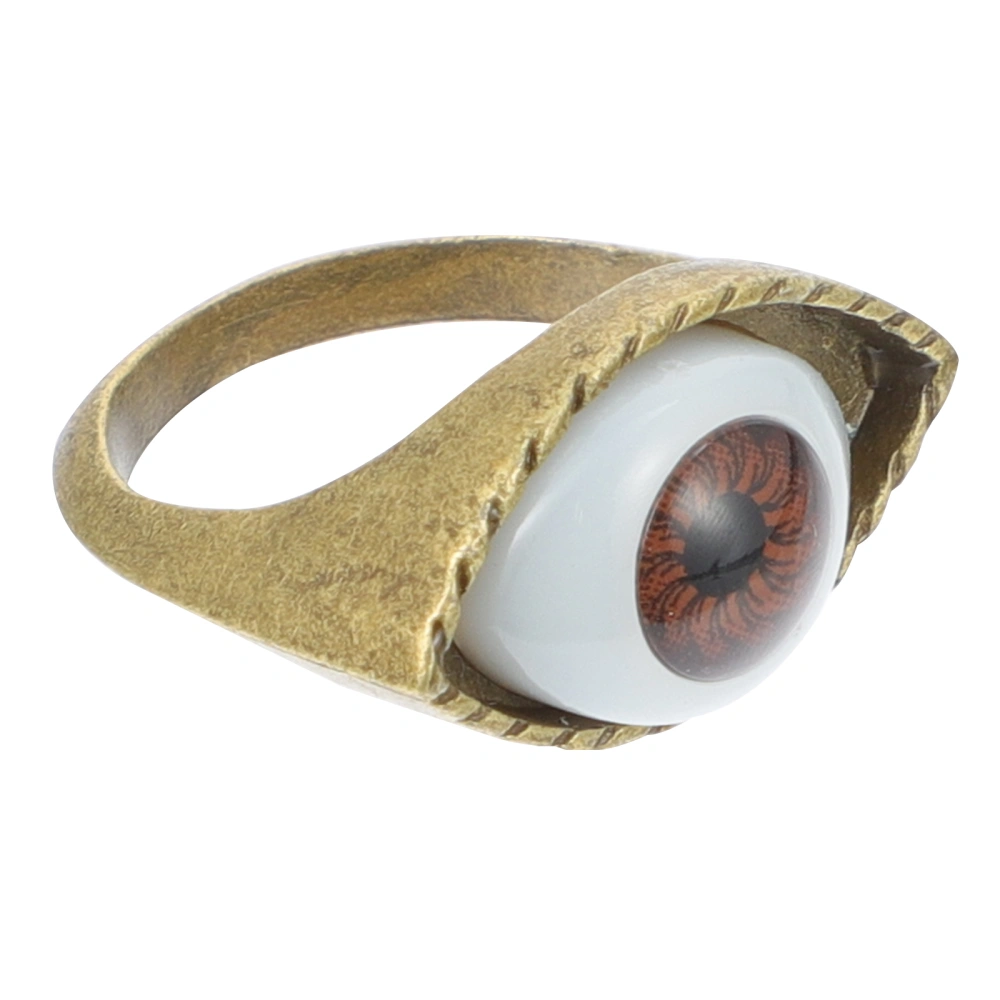 Alloy Ring Exaggerated Eye Designed Finger Ring Vintage Ring Punk Style Finger Jewelry Brown