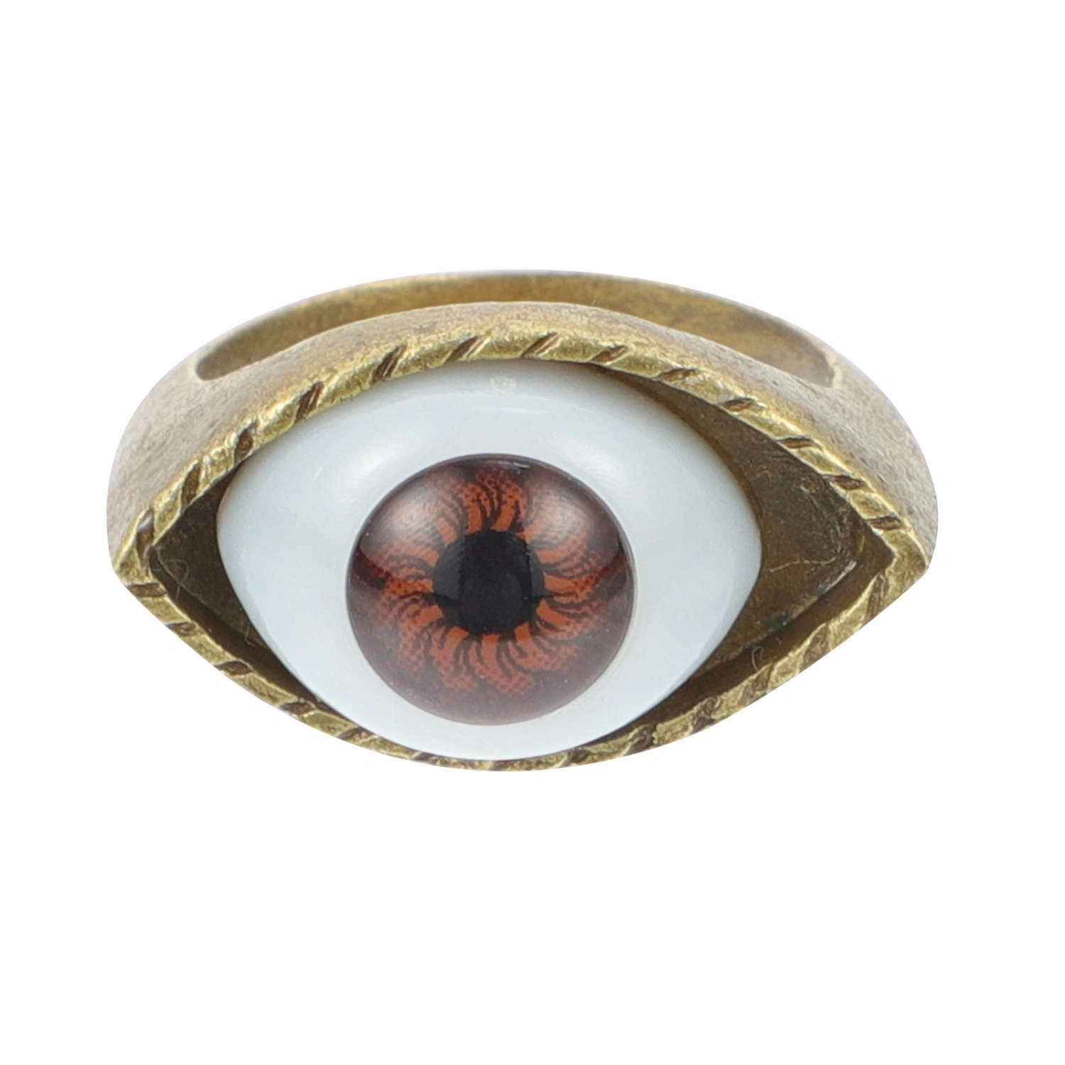 Alloy Ring Exaggerated Eye Designed Finger Ring Vintage Ring Punk Style Finger Jewelry Brown