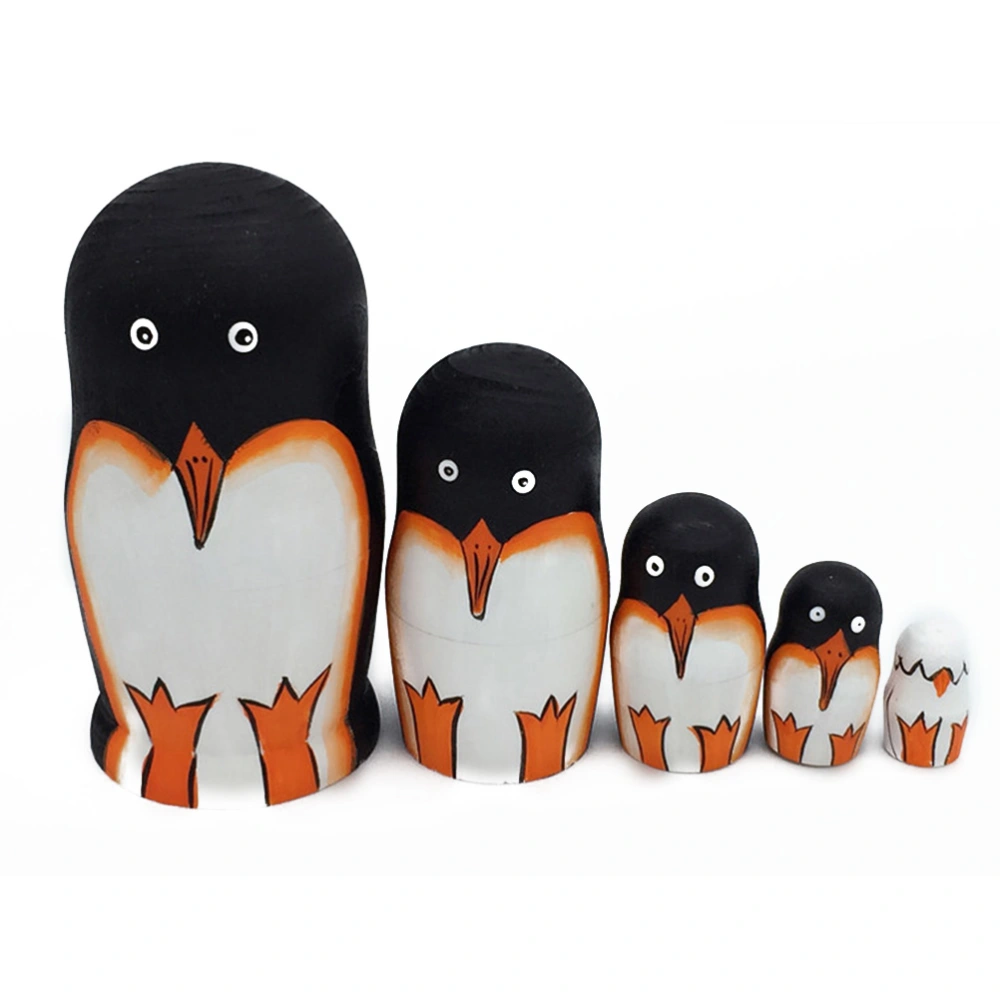 5 Pcs Nesting Dolls Adorable Penguins Russian Stacking Dolls Collection Toy