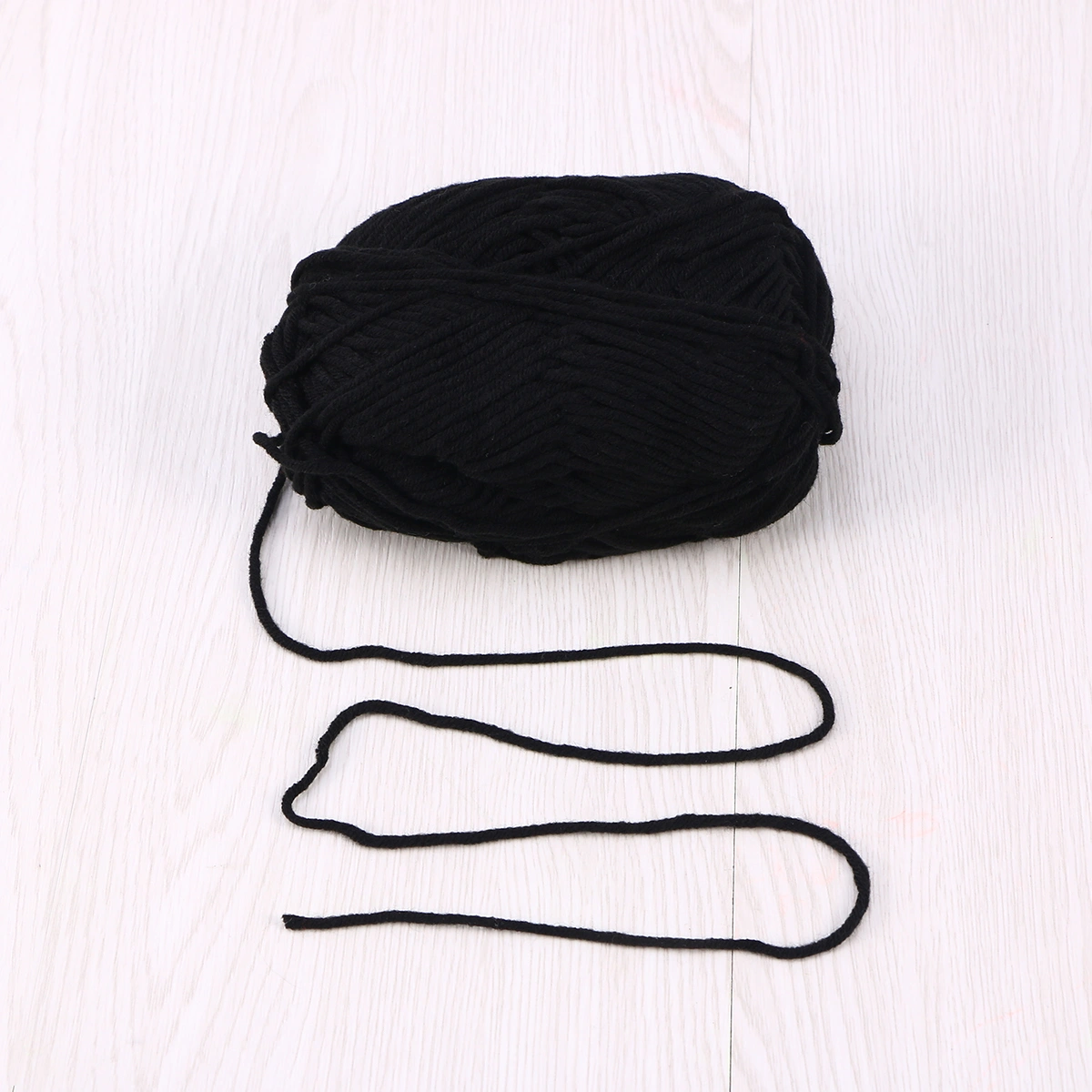 50g Milk Cotton Yarn Cotton Chunky Hand-woven Crochet Knitting Wool Yarn Warm Yarn for Sweaters Hats Scarves DIY (Black)