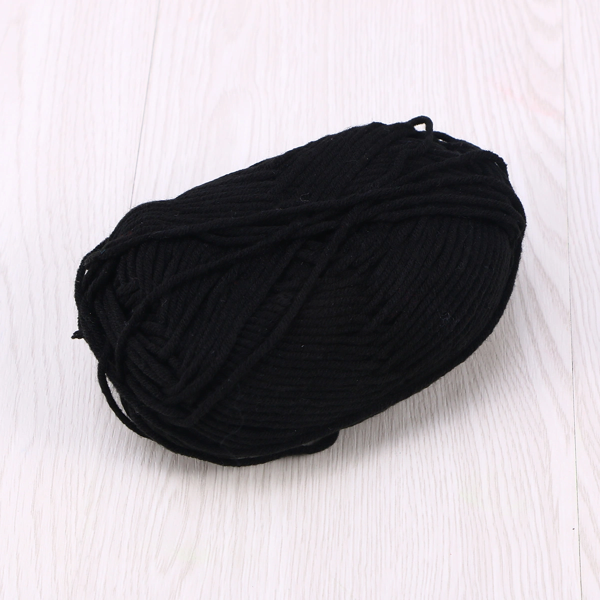 50g Milk Cotton Yarn Cotton Chunky Hand-woven Crochet Knitting Wool Yarn Warm Yarn for Sweaters Hats Scarves DIY (Black)