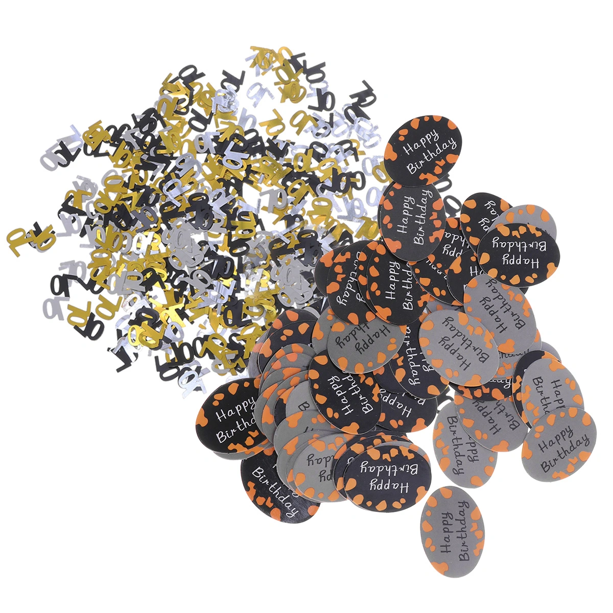HAPPY BIRTHDAY Confetti Paillette Number 70 Birthday Party Confetti Golden Silver Black Table Confetti for Party Decoration