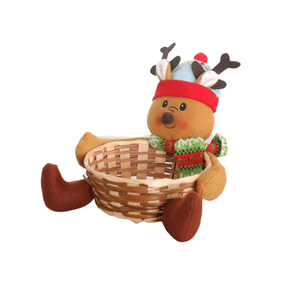 Candy Storage Basket Christmas Party Gift Holder Xmas Storage Basket Gift Ornament for Home Party Decoration (Elk, Size L)