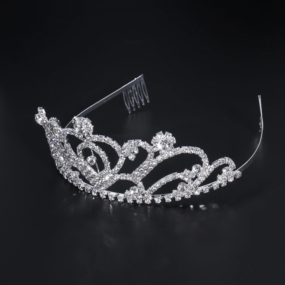 2Pcs Elegant Bridal Tiara Bling Rhinestone Tiara Crown for Wedding Hair Decoration