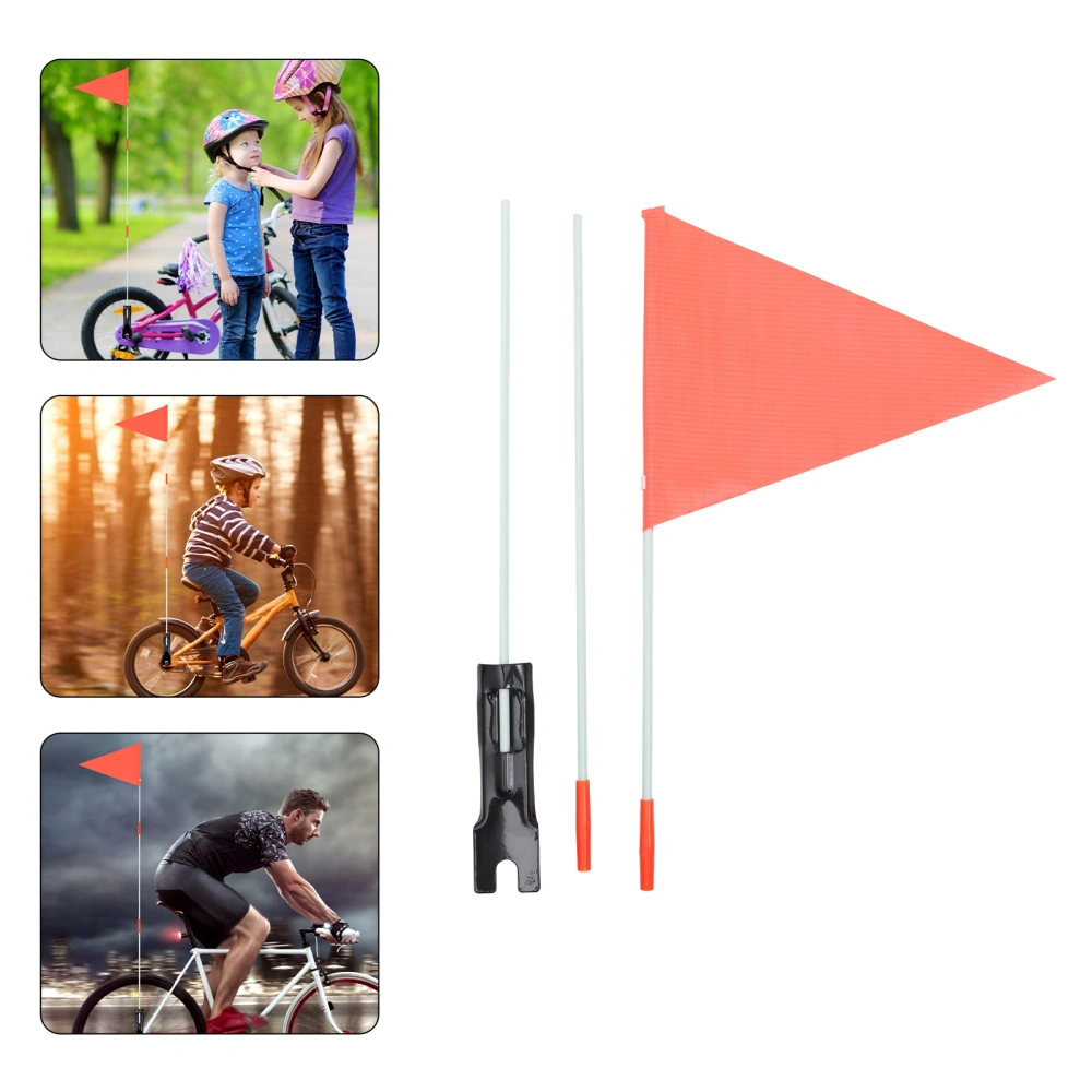 2 Sets  Bike Safety Flag with Pole and Mounting Bracket Double Sided Safety Flag