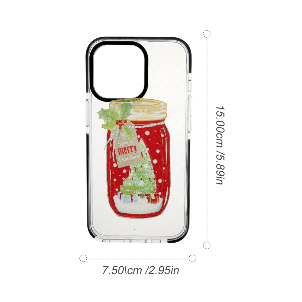 1Pc Christmas Bottle Pattern Phone Shell Phone Cover Compatible for iPhone 13 Pro