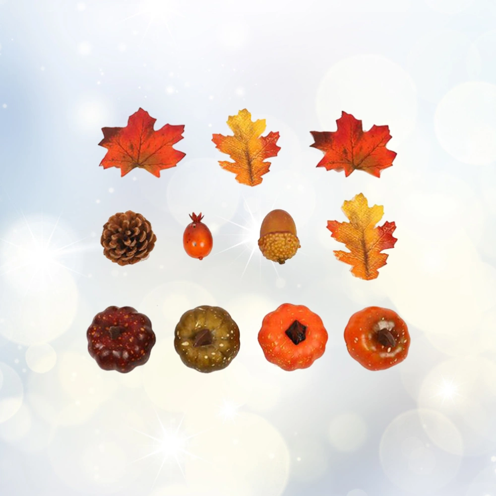 11pcs Artificial Decoration Pumkin Maple Leaf Ornament for Party Home Halloween