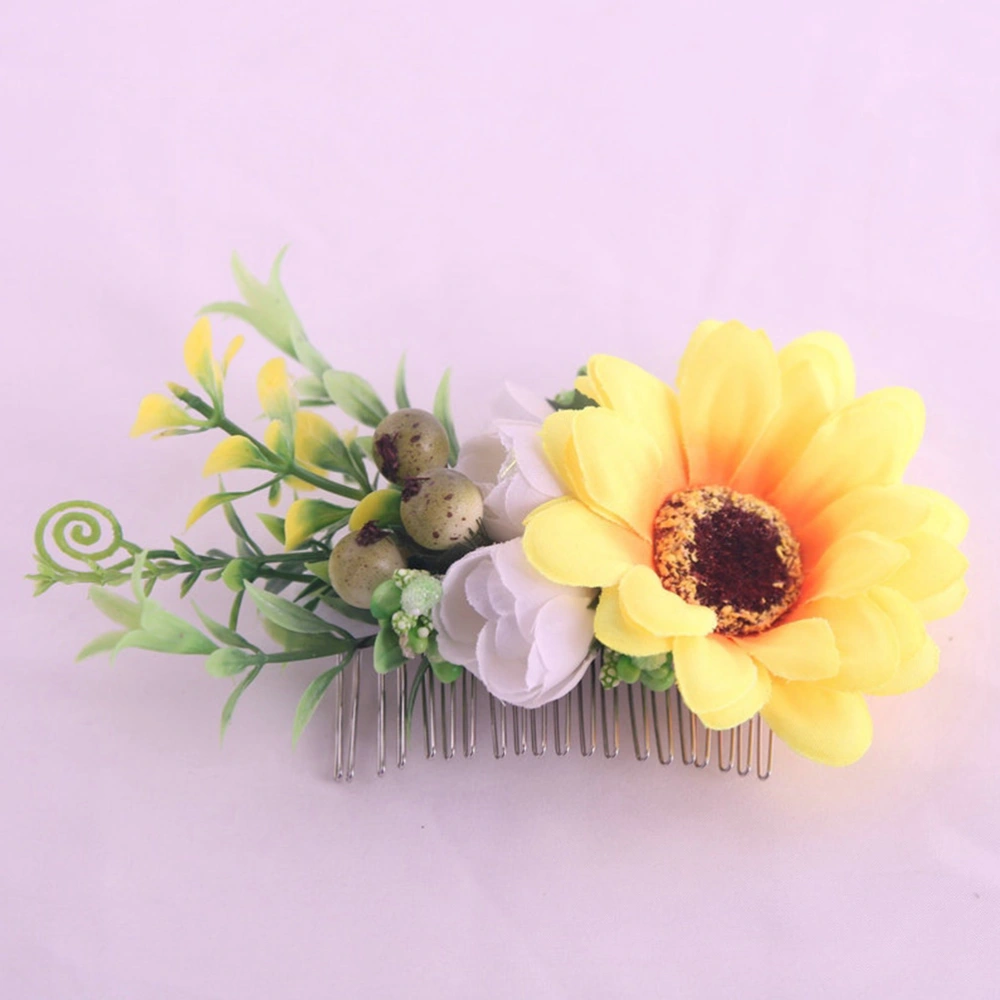 2pcs Sunflower Bridal Hair Combs Delicate Wedding Hairpin Headpiece Hair Accessories for Women