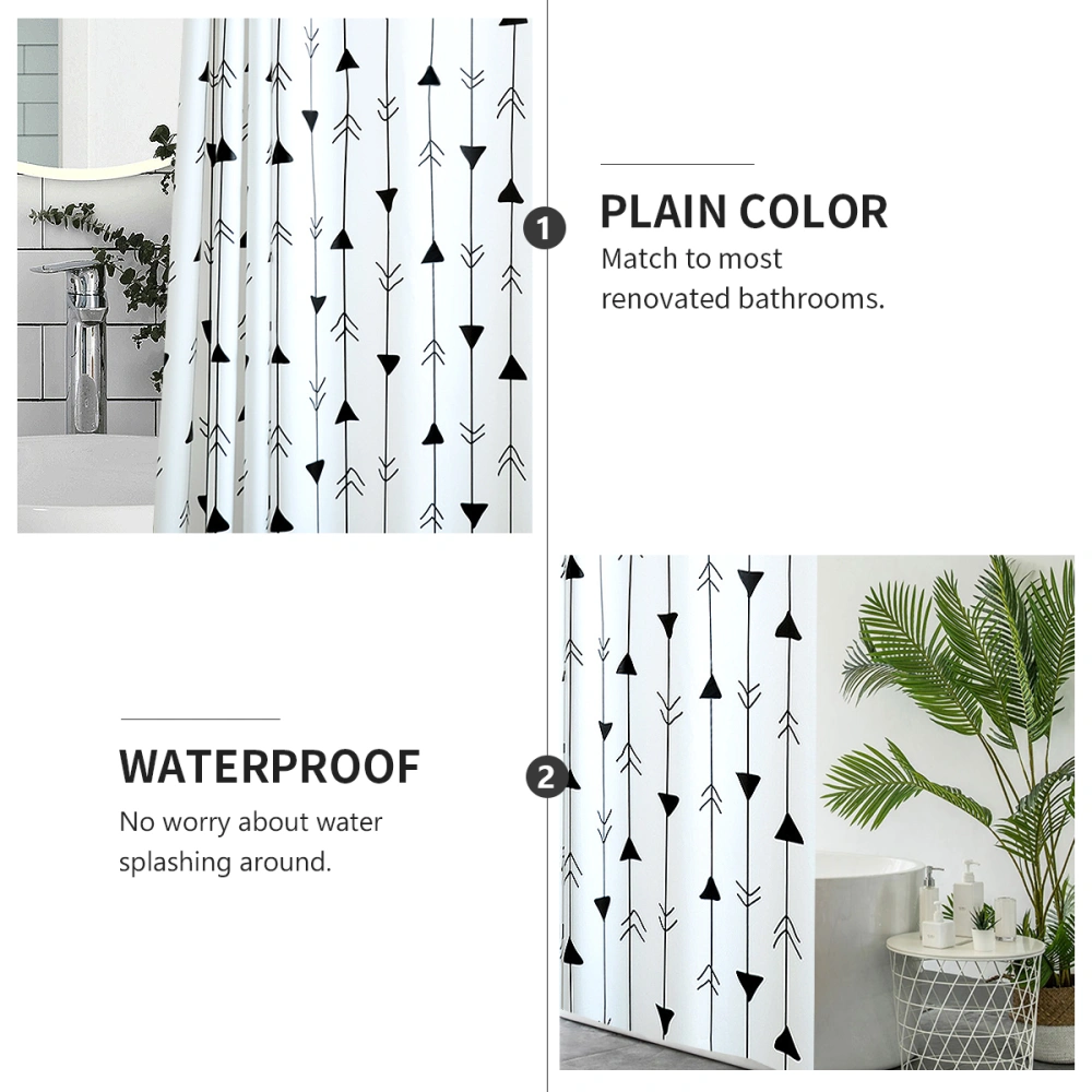 1 Set Bathroom Shower Curtain Waterproof Shower Curtain Household Curtain for Shower (Assorted Color, Curtain + Loop)