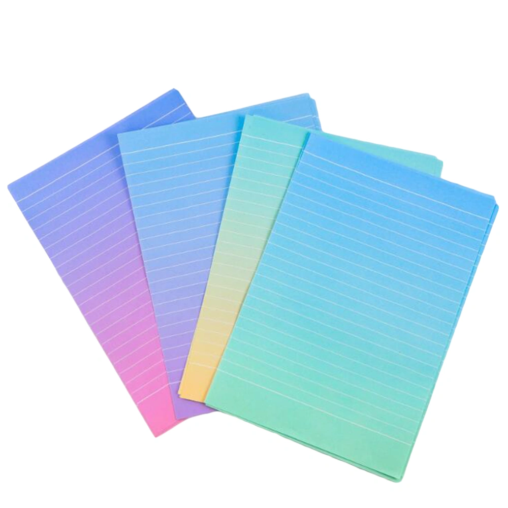 8 Sets Creative Fresh Color Gradient Envelopes Letter Paper Lovely Writing Stationery Envelope Set (4 Letter Paper 2 Envelopes/Set) (Mixed Colors)