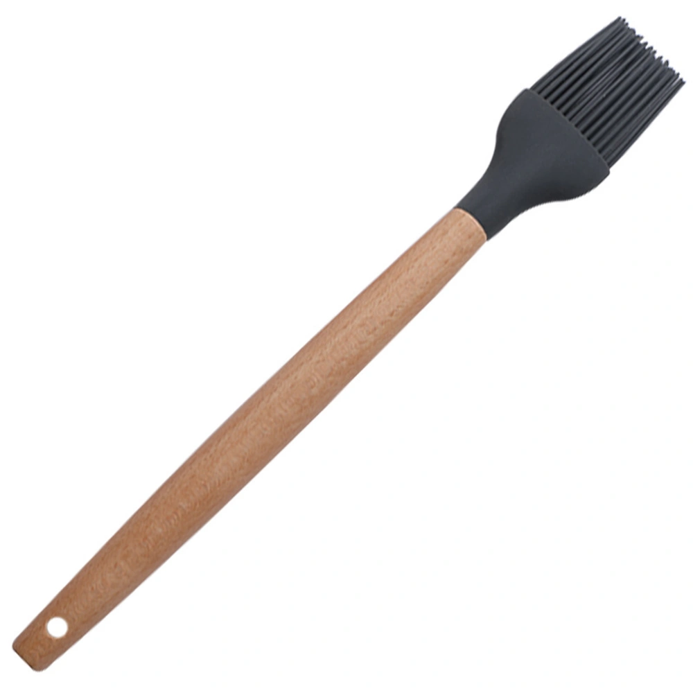 Silicone Brushes BBQ Brush Practical Basting Oil Brush Kitchen Baking Utensil Wood Handle Oil Brush