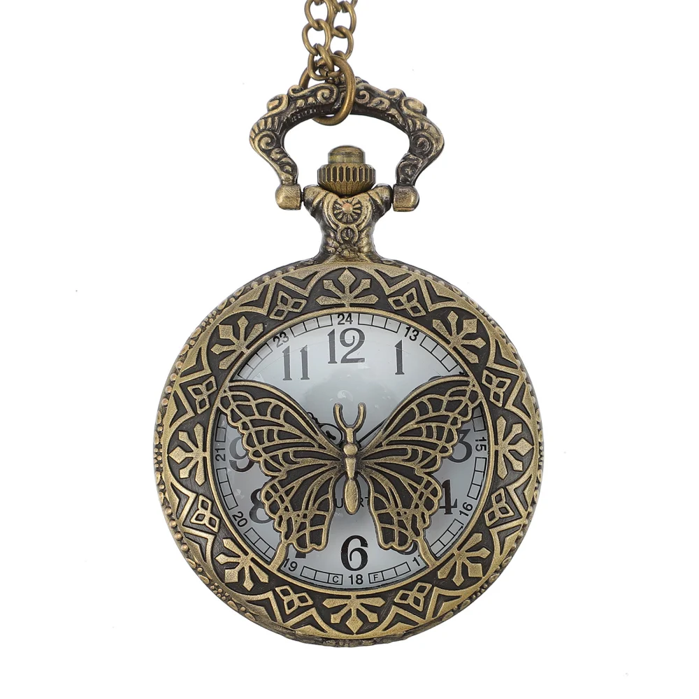 Ladies Vintage Pocket Watch Flower Series Metal Pocket Watch For Banquet