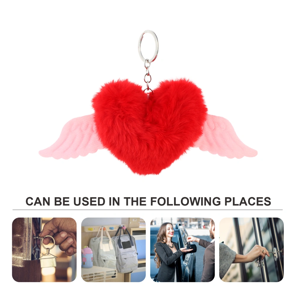 2pcs Angel's Wings Heart Shape Key Chains Key Pendants Bag Ornament Keyrings