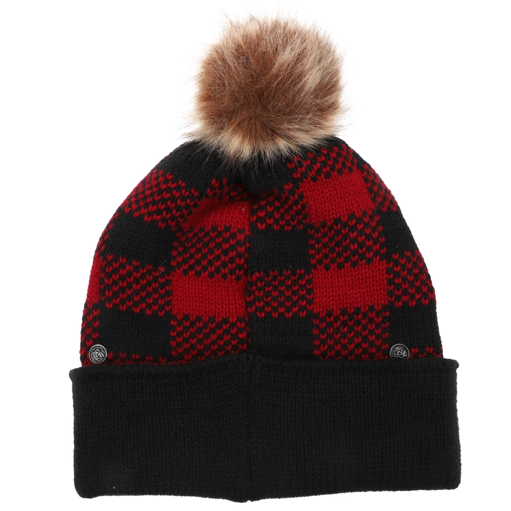 Lady's Plaid Hat Autumn Winter Hat Protective Ear Hat Warm Keeping Hat