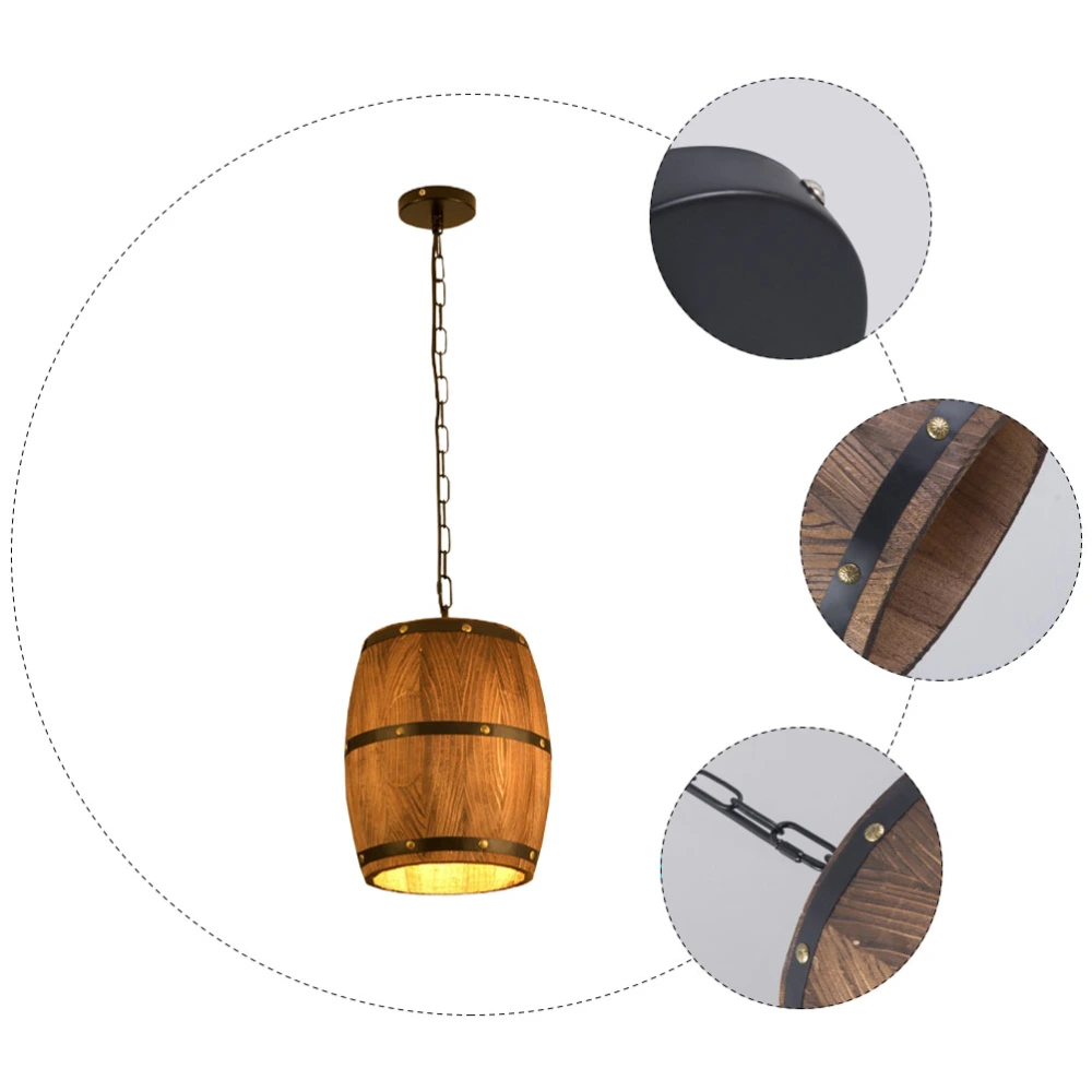 1 Set of Retro Chandelier Decorative Cask Shaped Light Loft Style Rustic Lamp