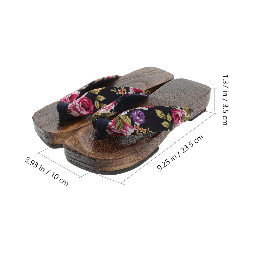 Creative Women Massage Clogs Summer Platform Sandals Flip-flops Casual Slippers for Home Outdoor (Black Cloth, Size 37)