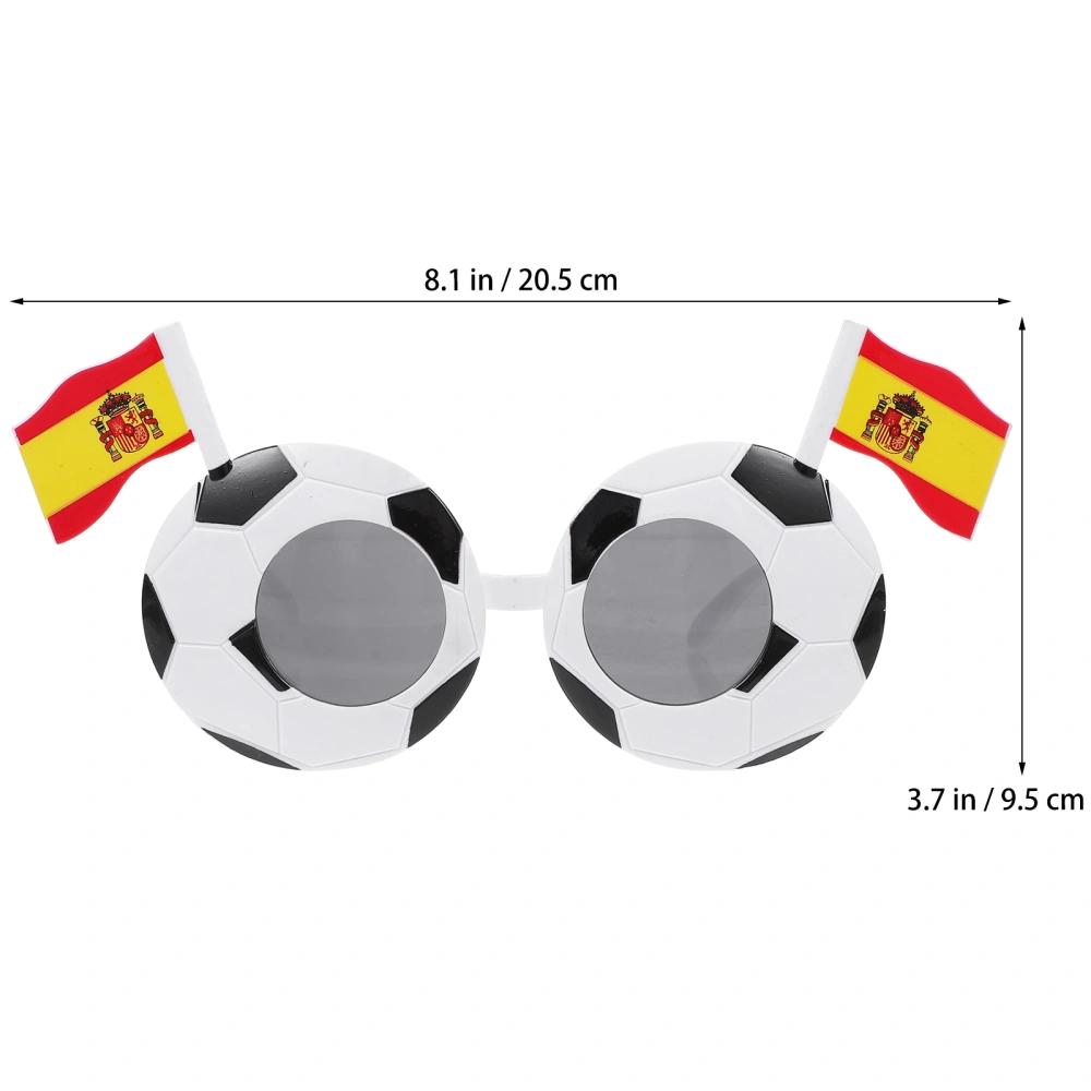  Sunglasses Decor Party Soccer Ball Shaped Glasses Flag Glasses Cheering Prop