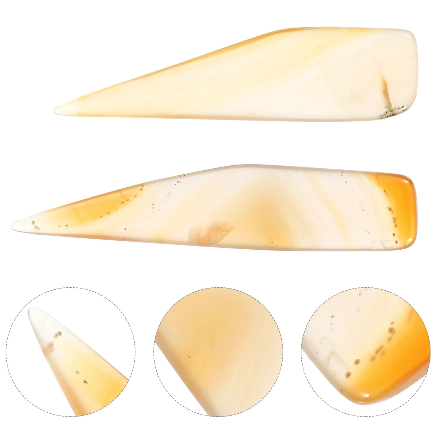 1 Set of 2Pcs Practical Agate Gold and Silver Jewelry Polishing Jewelry Maintence Polishing Tools for Jewelry Ornament Rings (2Pcs/Set 7cm) (Random Style)