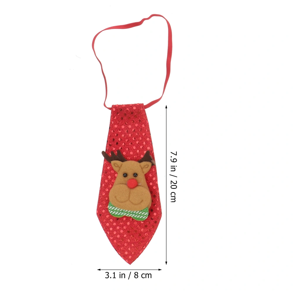 3PCS Christmas Necktie Sequin Tie Christmas Tree Hanging Decoration Small Gift for Kids Adult Baby (Santa and Snowman and Deer)