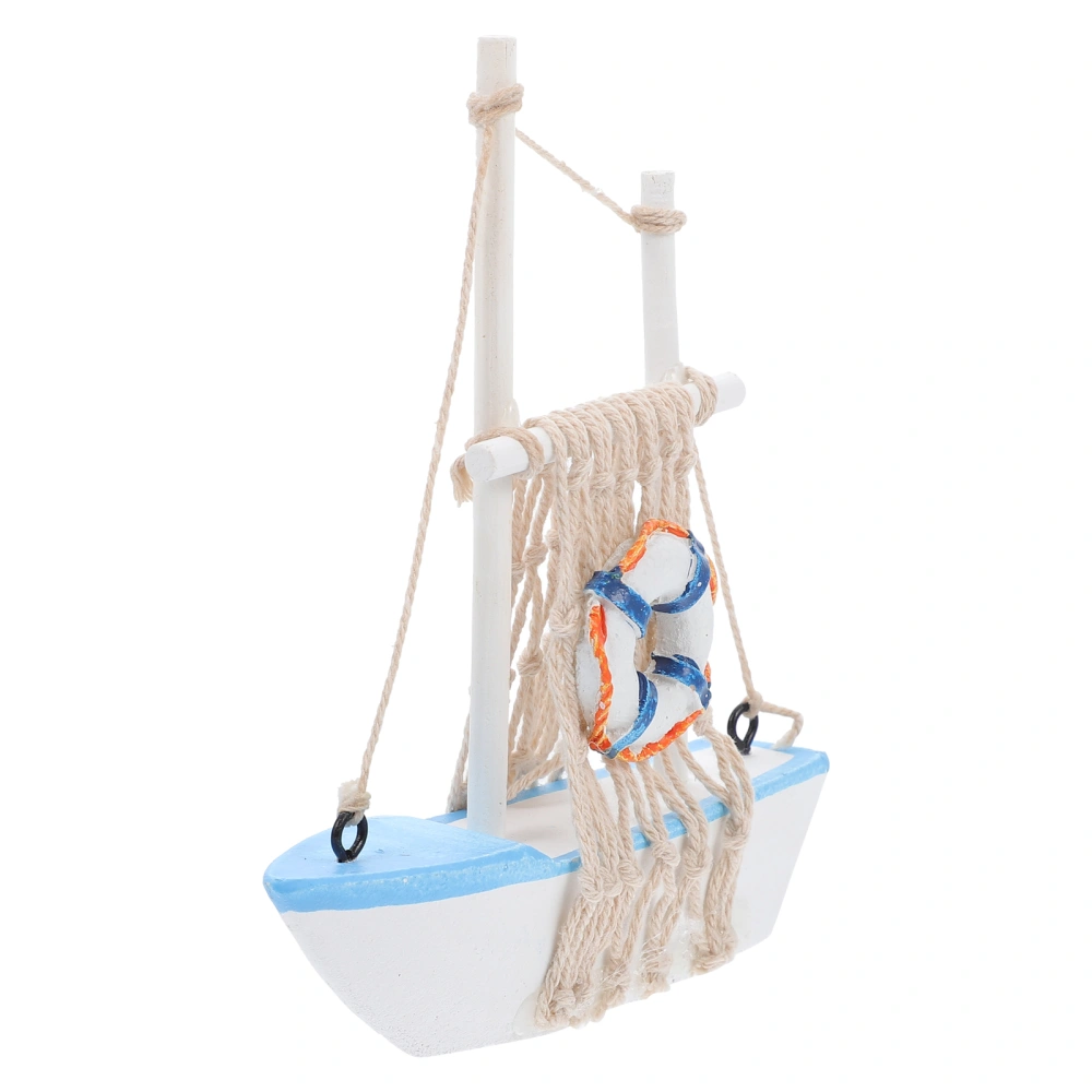 1pc Wooden Sailboat  Ornaments Creative Ship Model for Home Room Decoration