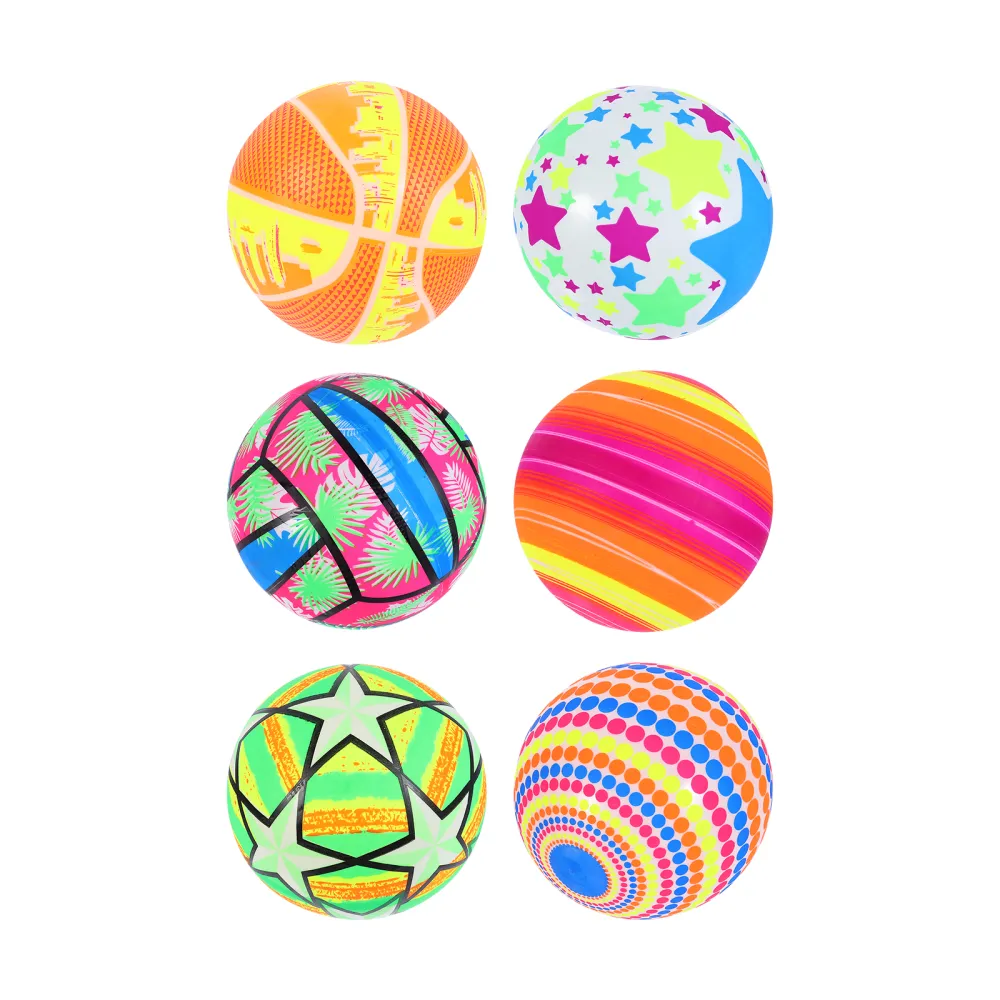 6Pcs Inflatable Beach Ball Pool Summer Water Toy Interactive Toys (Random Style)