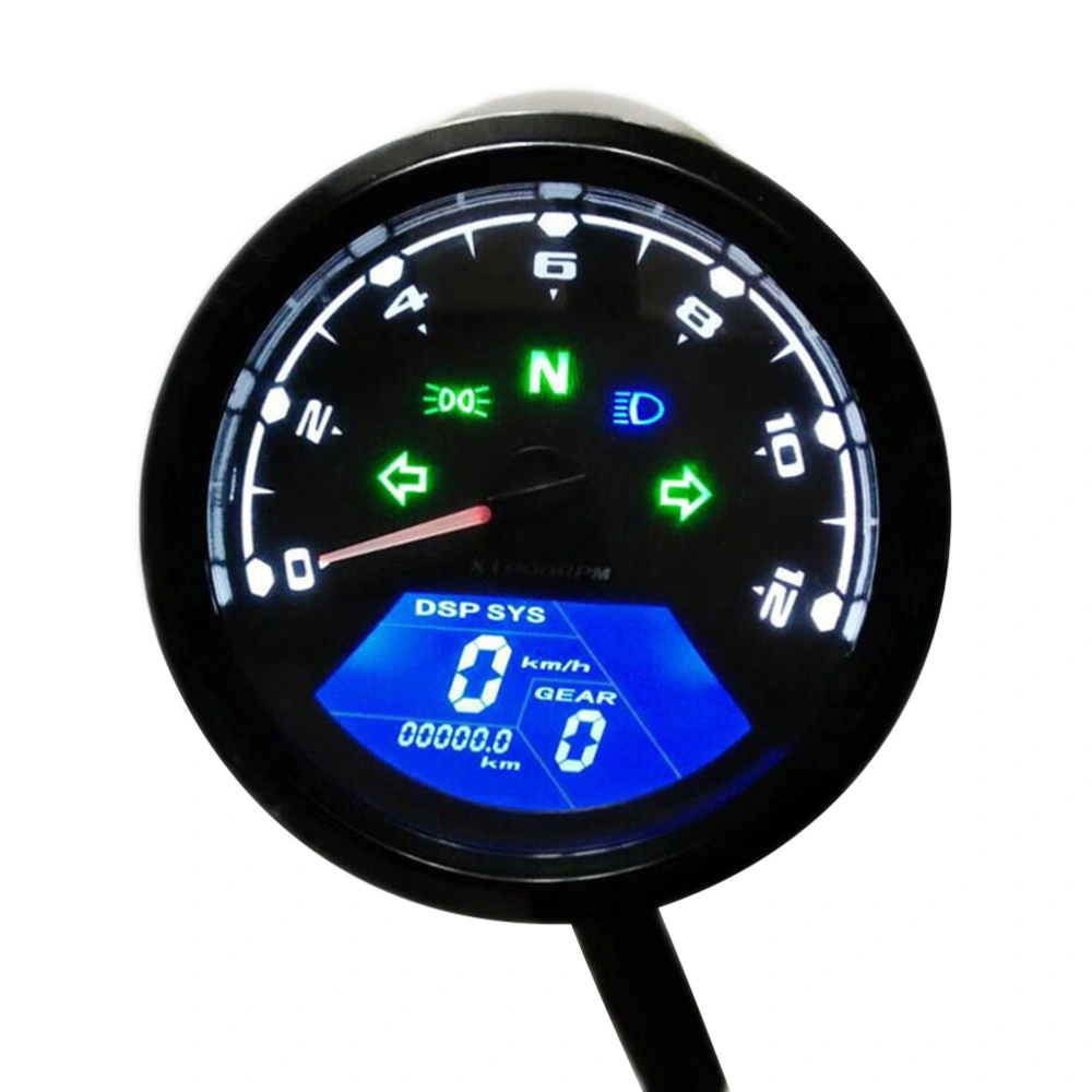 12000RPM LCD Digital Speedometer Tachometer Odometer Speedo Meter Tacho Tachometer Gauge for Motorcycle