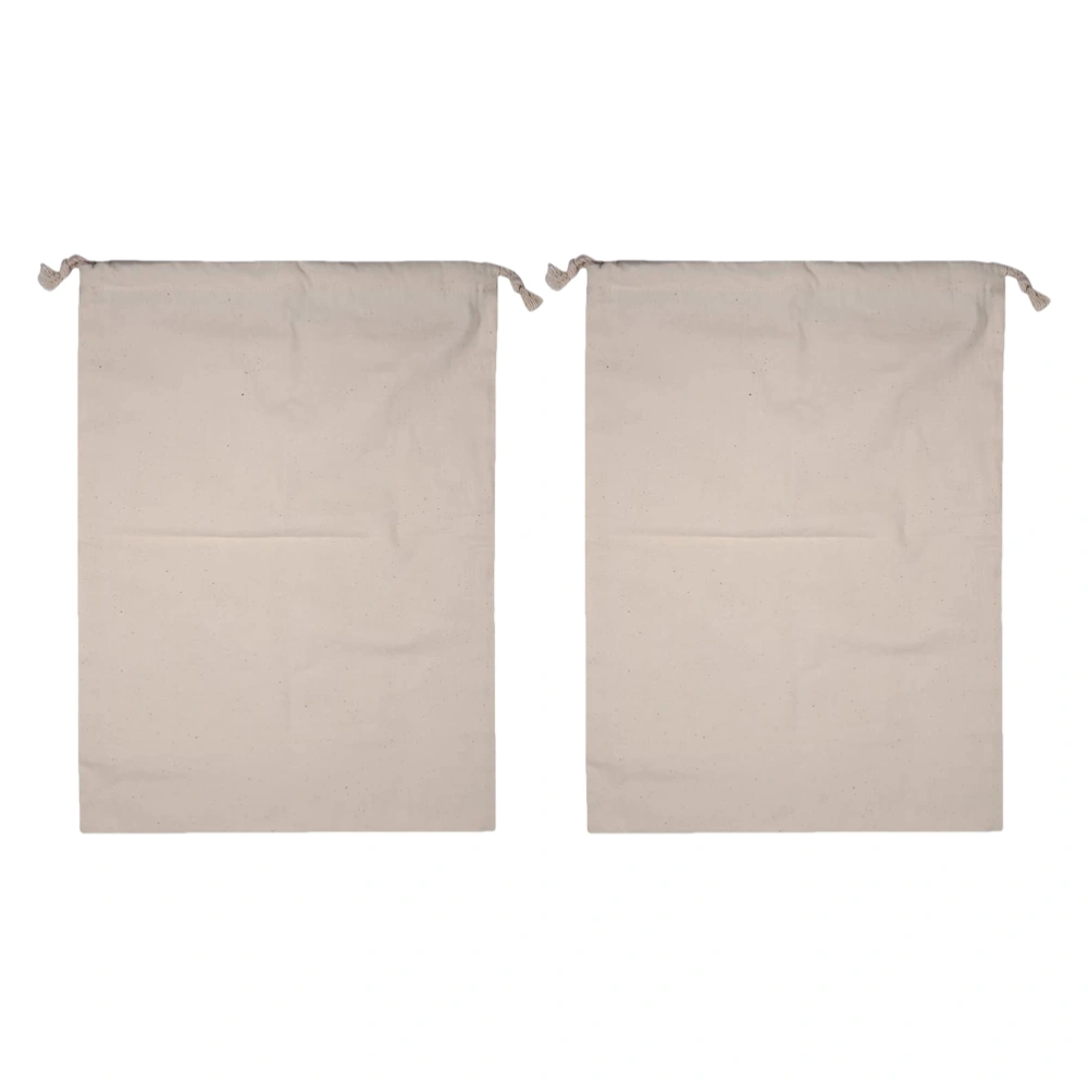 2Pcs Durable Home Laundry Bags Wash Bags Drawstring Laundry Bags (Beige)