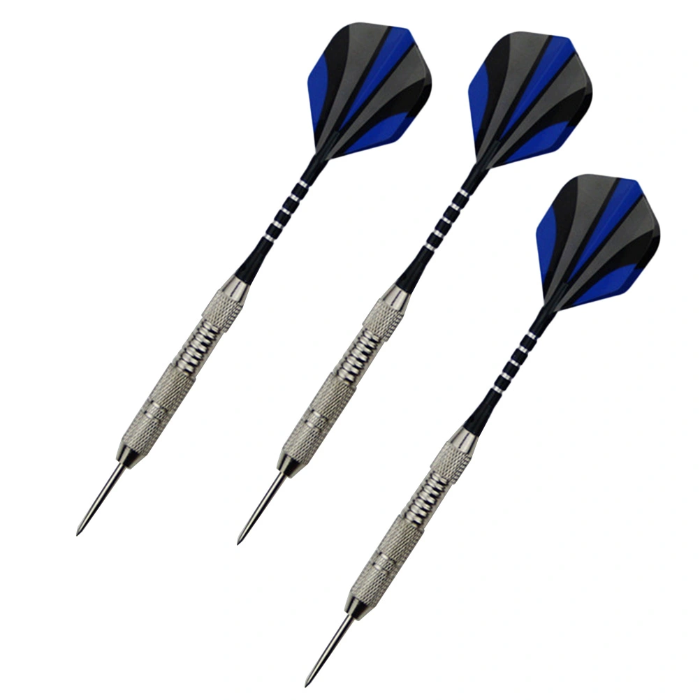 3Pcs Stainless Steel Darts Set Professional Stainless Needle Tipped Dart for Dartboard Aluminum Shafts Standard Flights Silver Metal Barrels and Pro Dart Sharpener